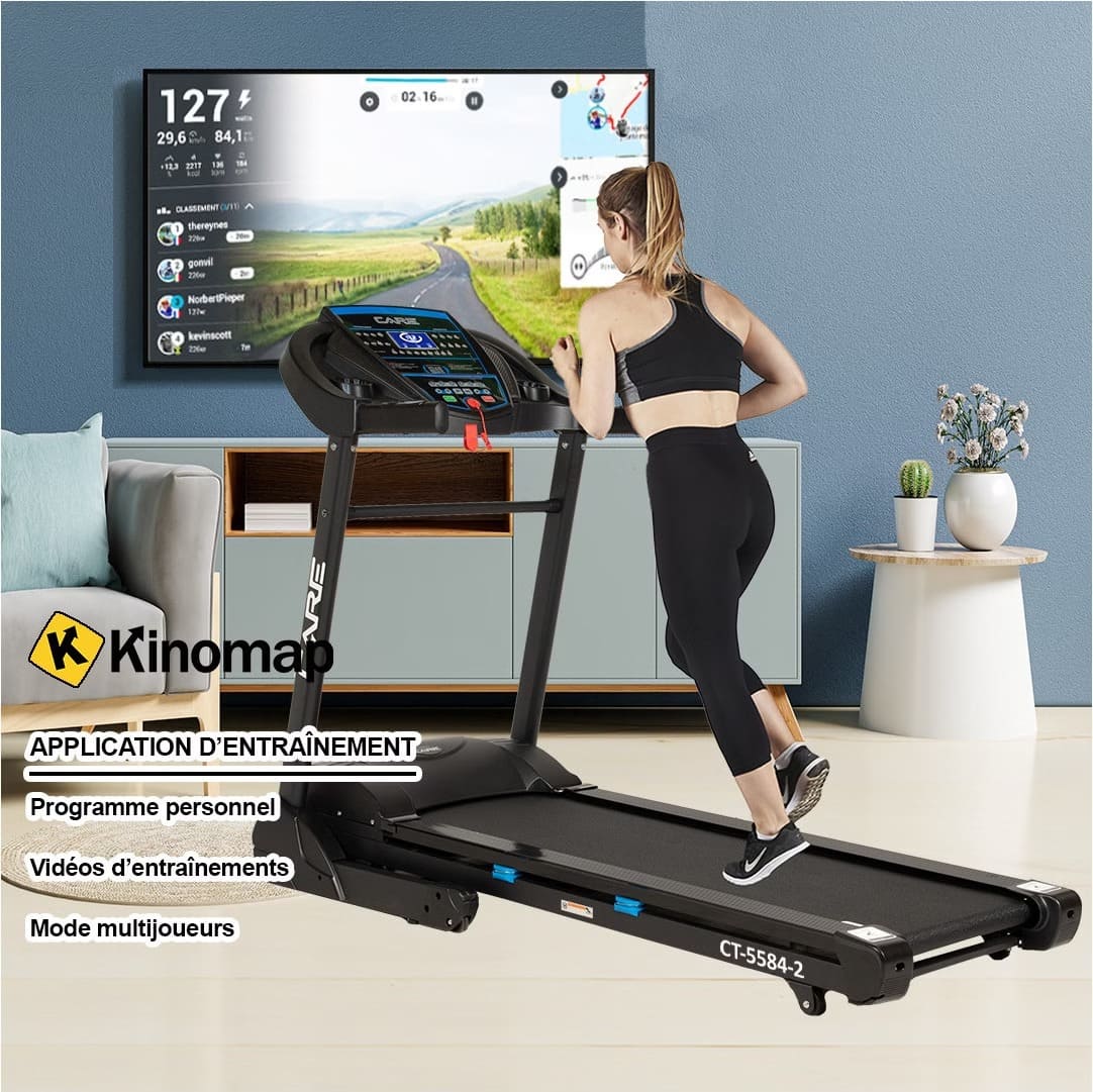 Tapis de course Connecté CARE - CT-5584 - 18km/h - Kinomap – Image 3